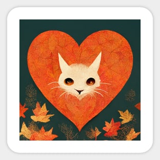 The Most Wonderful Time Of Year Cat In Autumn Gift For CAT LOVERS Sticker